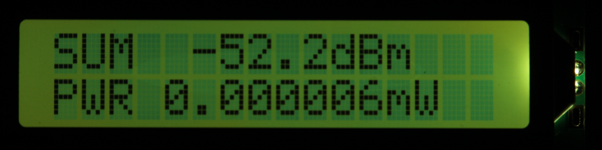 LCD showing the summed Wi-Fi signal power from all detected access points. Photo: Jay J. Reszka